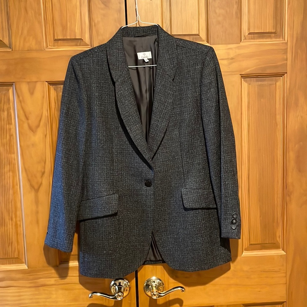 Zanella Italy Women’s Jacket Wool Black 8 Dress Coat